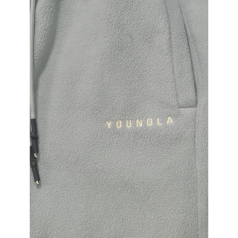 YoungLA Polar Fleece Joggers Mint Green Embroidered Logo Sweatpants Mens